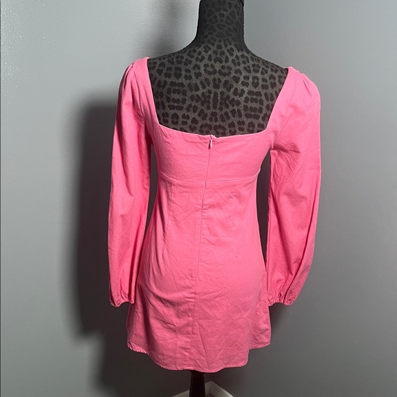 Princess Polly Vibrant Pink Long Sleeve mini Dress size 6 - Picture 3 of 8